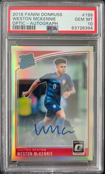 2018 Donruss Rated Rookie Weston McKennie Optic Autograph PSA 10