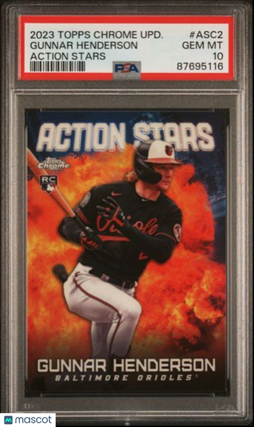 Gunnar Henderson RC 2023 Topps Chrome Update Action Stars PSA 10 Baltimore