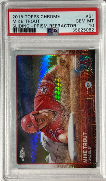 2015 Topps Chrome Prism Refractor Mike Trout PSA 10