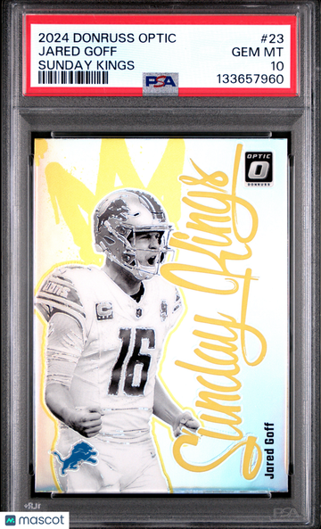 2024 Panini Donruss Optic Sunday Kings Jared Goff #23 PSA 10