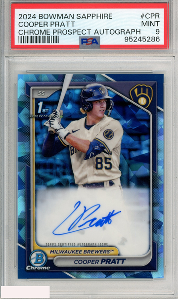 2024 BOWMAN SAPPHIRE EDITION CHROME PROSPECTS AUTO COOPER PRATT #CPR PSA 9