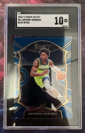 2020-21 Panini Select #61 Anthony Edwards BLUE RETAIL SGC10
