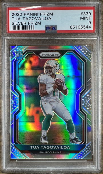 2020 Panini SILVER Prizm #339 Tua Tagovailoa Dolphins RC Rookie PSA 9