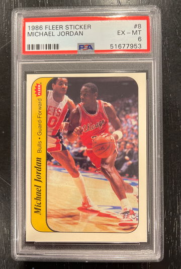 Michael Jordan fleer rookie sticker 1986 psa