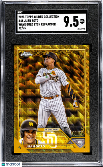 2023 Topps Gilded Collection Juan Soto #66 Wave Gold Etch Refractor SGC 9.5