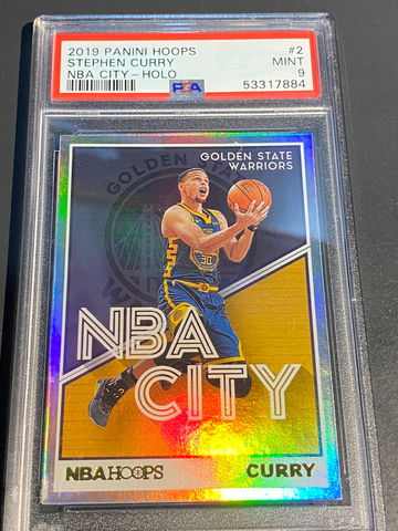 2019 Hoops Stephen Curry nba city holo psa 10