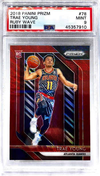 Trae Young Prizm Ruby Wave #78 PSA 9 Rc Rookie