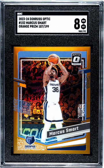 2023-24 Donruss Optic #152 Marcus Smart Orange Prizm /199 SGC 8