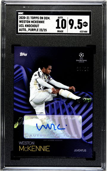 2020-21 Topps On Demand UCL Knockout Weston McKennie Auto Purple /25 SGC 9.5