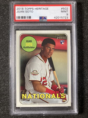 2018 Topps Heritage Juan Soto #502  PSA 9