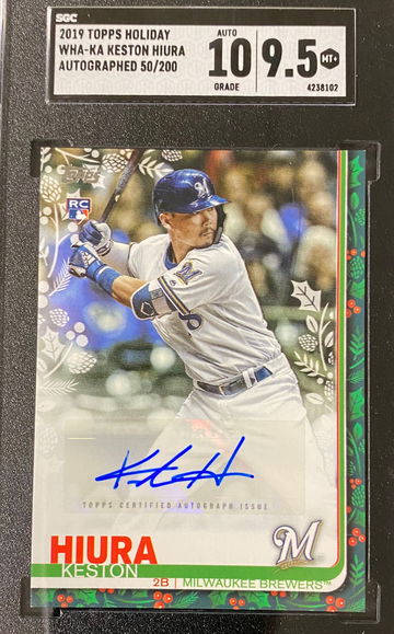 Keston Hiura auto 2019 Topps holiday