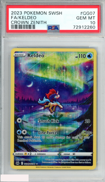 2023 POKEMON SWORD AND SHIELD CROWN ZENITH FA KELDEO #GG07 PSA 10 GEM MT