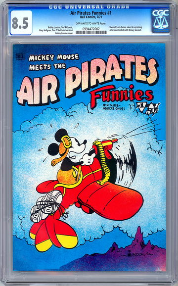 AIR PIRATES FUNNIES #1 CGC 8.5 RARE MICKEY MOUSE *BANNED BY DISNEY LAWSUIT* 1971