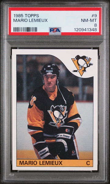 1985 Topps Mario Lemieux #9 PSA 8