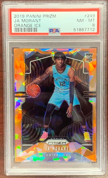 2019 Ja Morant Panini Prizm Orange Ice PSA 8