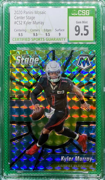 2020 Panini Mosaic Kyler Murray Center Stage Mosaic Prizm CSG 9.5 Gem Mint Pop 1