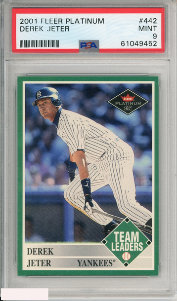 2001 FLEER PLATINUM DEREK JETER #442 NEW YORK YANKEES HOF PSA 9 MINT