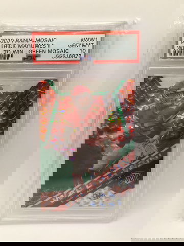 Patrick Mahomes II 2020 Panini Mosaic Will to Win Green #WW1 PSA 10 KC Chiefs