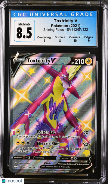 2021 Pokémon Shining Fates Toxtricity V Shiny Vault CGC 8.5 #SV112/SV122