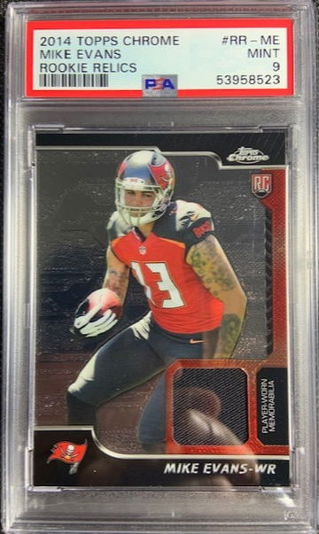 2014 Topps Chrome Mike Evans Rookie Relics PSA 9 Mint Tampa Bay Buccaneers Pop 5