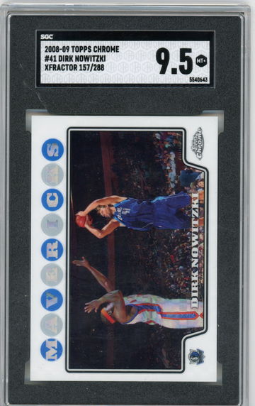 2008-09 Topps Chrome #41 Dirk Nowitzki Xfractor #'d 147/288 SGC 9.5 MINT+