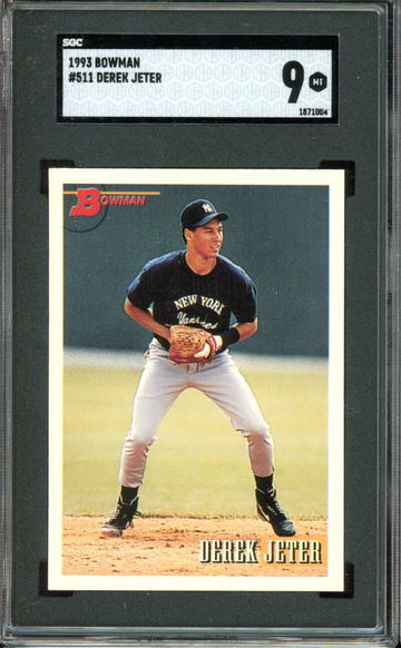 1993 Bowman #511 Derek Jeter RC/Rookie Yankees HOF SGC 9 MT MINT