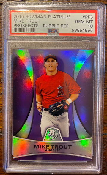 2010 Bowman Platinum Purple Refractor Trout PSA 10 -low pop!