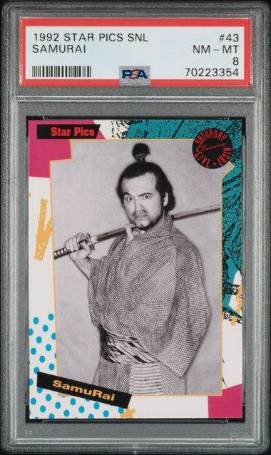 1992 STAR PICS SATURDAY NIGHT LIVE SAMURAI JOHN BELUSHI #43 PSA 8, 1 HIGHER