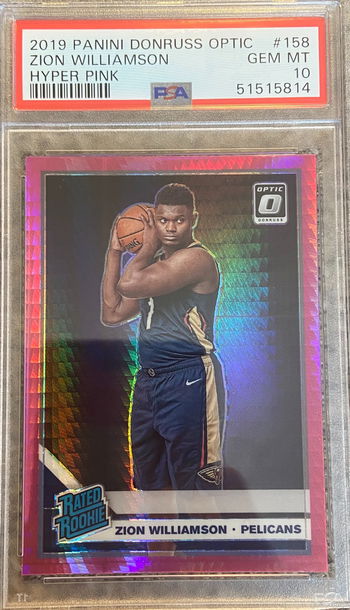 2019 Optic Zion Williamson Pink Hyper Psa 10