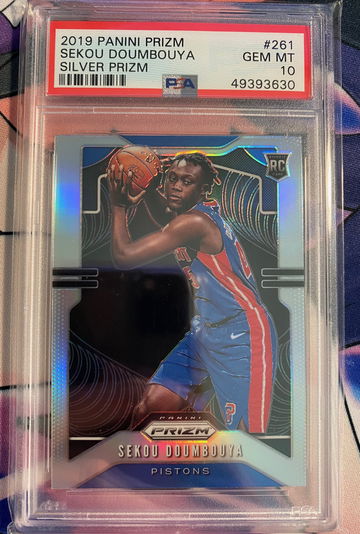2019 Panini Silver Prizm #261 Sekou Doumbouya Pistons RC Rookie PSA 10 (30)