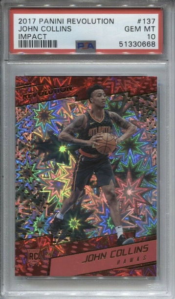 JOHN COLLINS IMPACT PSA 10 2017 PANINI REVOLUTION #137 ROOKIE HAWKS RC Low Pop