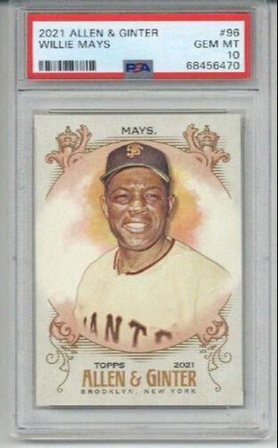 2021 TOPPS ALLEN & GINTER #96 WILLIE MAYS CARD GIANTS PSA 10 LOW POP VERY RARE