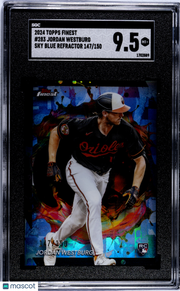 2024 Topps Finest Jordan Westburg #283 Sky Blue Refractor SGC 9.5
