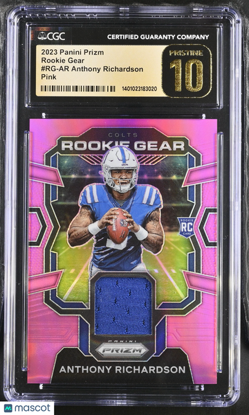 2023 Panini Prizm Anthony Richardson #RG-AR Pink Rookie Gear CGC 10