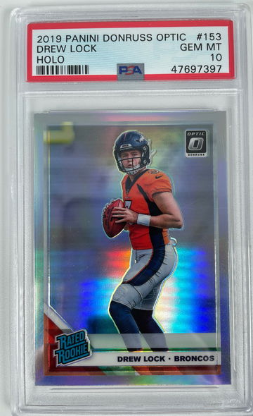 Drew lock donruss optic holo psa 10