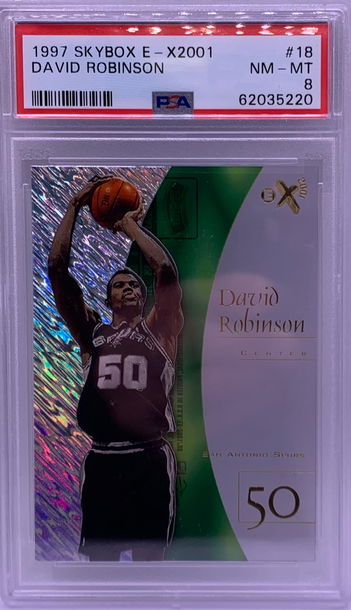 1997 DAVID ROBINSON THE ADMIRAL SPURS SKYBOX E-X2001 PSA 8 #18 HOF POP 2