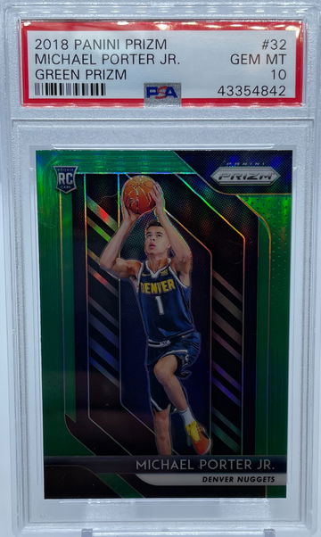 2018 Panini Prizm Michael Porter Jr. GREEN Prizm PSA 10 GEM-MINT