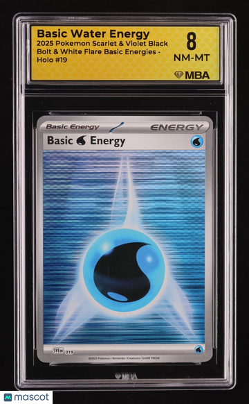 2025 Pokemon Scarlet & Violet Black Bolt & White Flare Basic Water Energy Holo MBA 8 #19