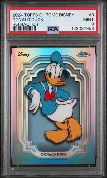 2024 Topps Chrome Disney Refractor Donald Duck #3 PSA 9