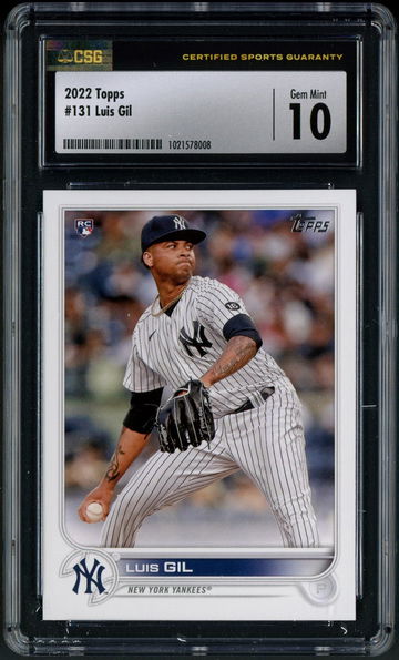 2022 Topps Series 1 Luis Gil RC #131 CSG 10 Gem Mint - New York Yankees