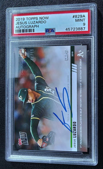 JESUS LUZARDO 2019 TOPPS NOW AUTOGRAPH DEBUT JERSEY MATCH #44 /99