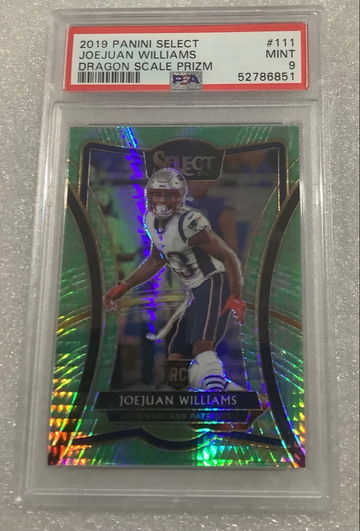 2019 Select Dragon JoeJuan Williams Rookie Premier level /88 Psa 9 Patriots 