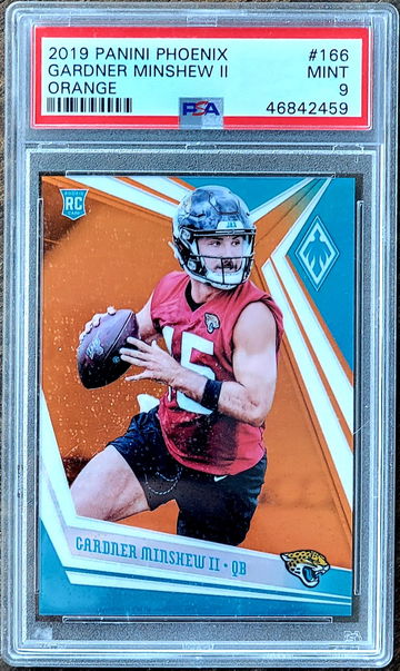 2019 SP /99 GARDNER MINSHEW PANINI PHOENIX ORANGE Refractor PSA 9 Rookie #166 