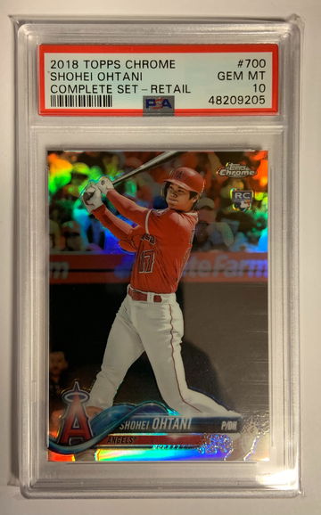 2018 Topps Chrome Complete Set Retail SHOHEI OHTANI #700 Rookie PSA 10 GEM MINT