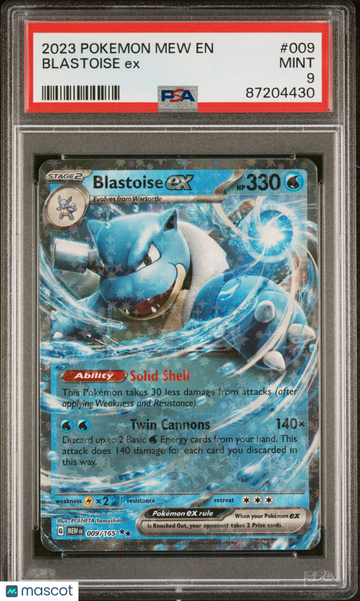 2023 PokéMon TCG Blastoise EX #009 PSA 9