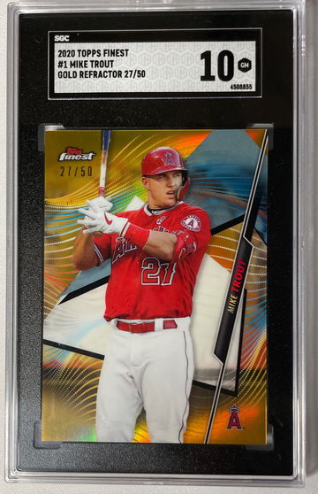 Mike Trout 2020 Topps Finest 27/50 SGC 10