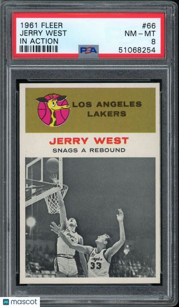 1961 Fleer Jerry West (In Action) #66 In Action PSA 8