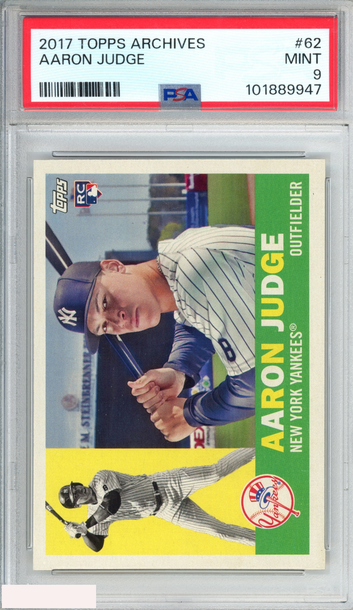 2017 TOPPS ARCHIVES AARON JUDGE #62 ROOKIE RC NEW YORK YANKEES PSA 9 MINT
