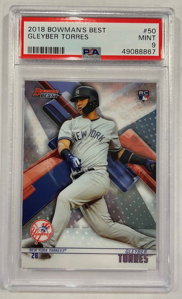 2018 Bowman's Best Gleyber Torres Rookie RC Baseball Card PSA 9
