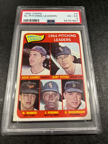 1965 TOPPS AL Pitching Leaders PSA 4